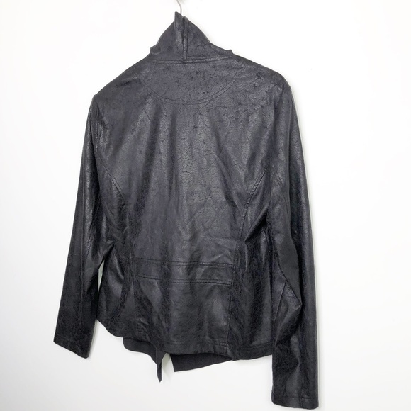 VIGOSS Black, faux, leather diagonal, zip jacket - Picture 9 of 13